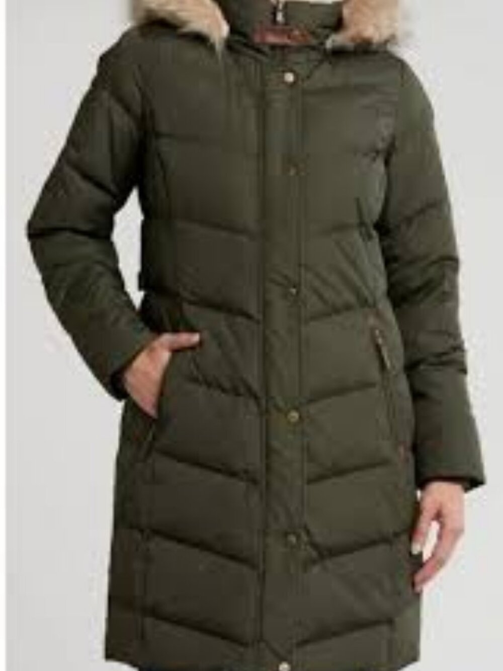 46 - NWT LAUREN RALPH LAUREN FAUX FUR HOODED PUFFER JACKET - Picture 7 of 9